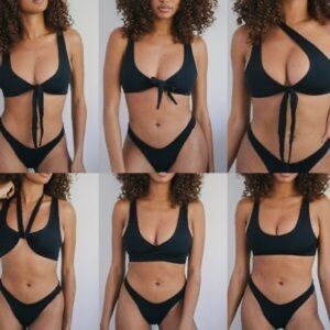 NEW 437 swimwear Kenzie bikini top Black S‎